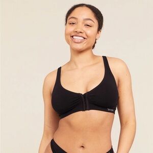 2 NWT Boody brand front closure post surgery bras black & shell M